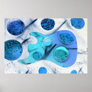 Póster baixo guitarra verde-azul-inverso pintura de plane