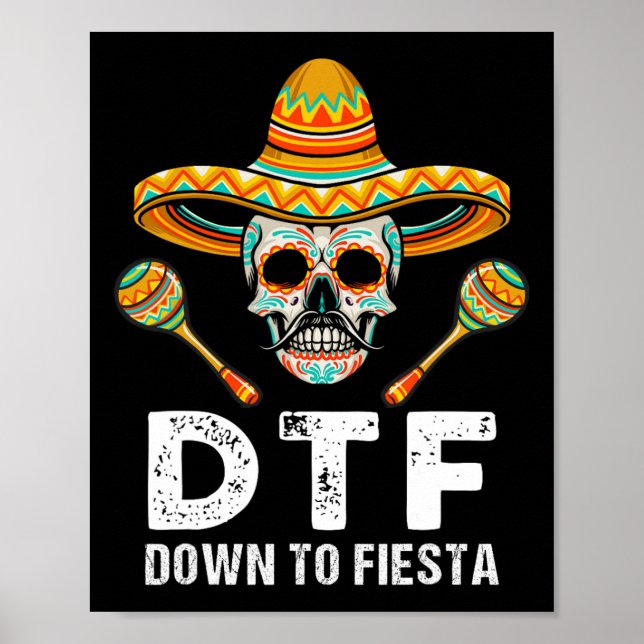 Poster Baixo Para Fiesta Engraçado Festa Do Partido Mexic (Frente)