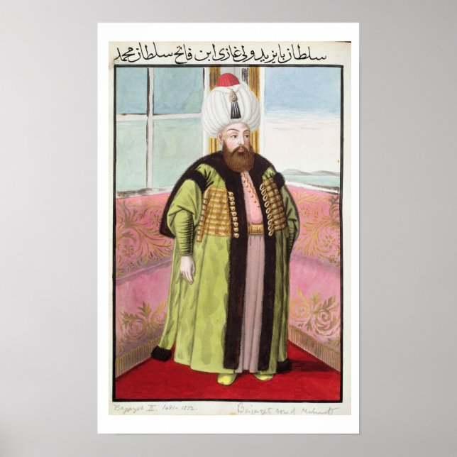 Poster Bajazet (Bayezid) II (c.1447-1512) denominada "Adl (Frente)