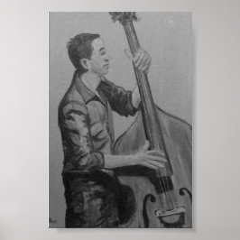 Poster Bajista Hombre O charcoil Trabalho de arte Impress