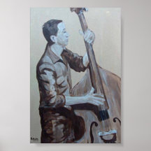 Bajista Hombre Original Oils Trabalho de arte Impr