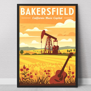 Poster Bakersfield Califórnia Antiga