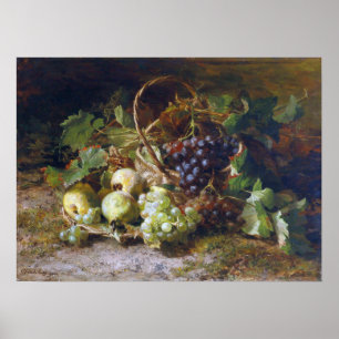 Poster Bakhuyzen - Vida Estática De Fruta Com Uvas E Per