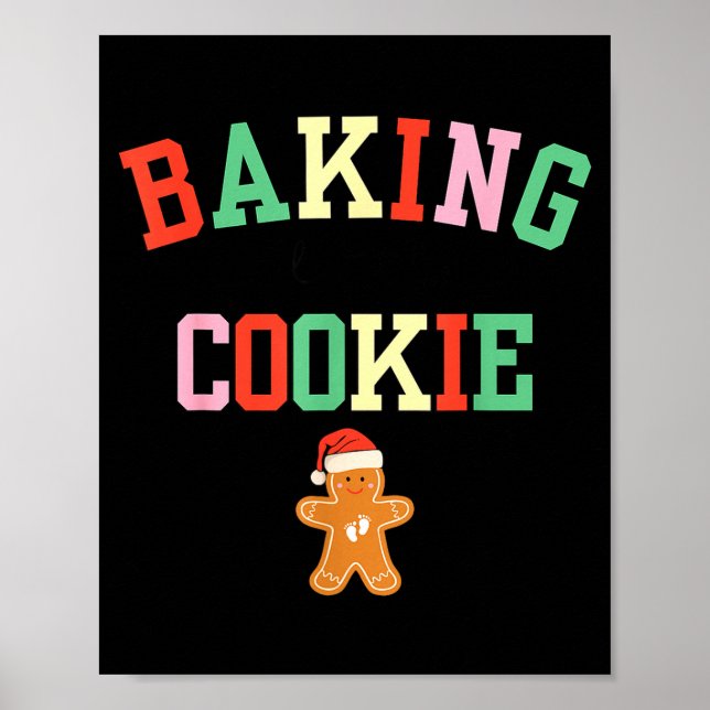 Poster Baking A Little Cookie Pregnant Christmas Mom To B (Frente)