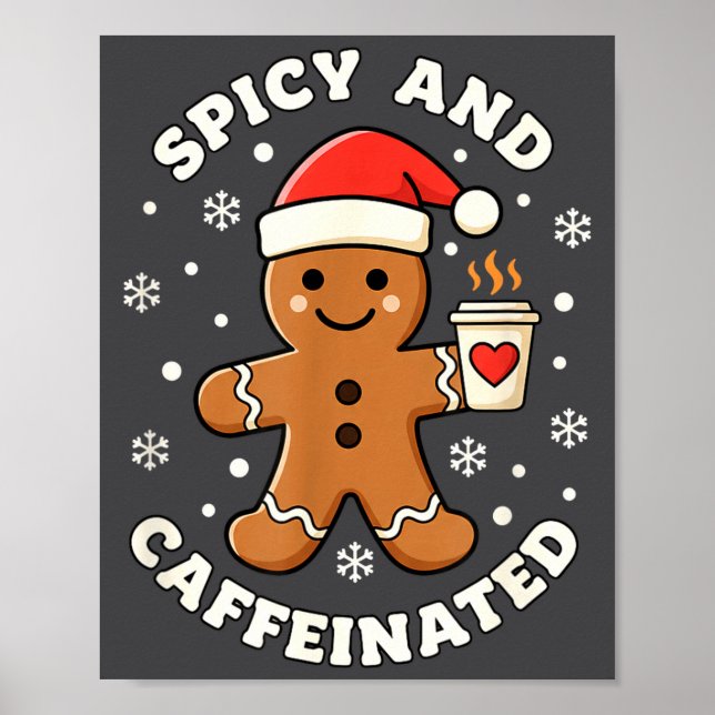 Poster Baking Scy And Caffeinated Gingerbread Coffee Chri (Frente)