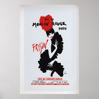 Poster Bal du Moulin Rouge, Paris Vintage Advertising