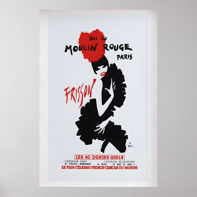 Poster Bal du Moulin Rouge, Paris   Vintage Advertising (Frente)
