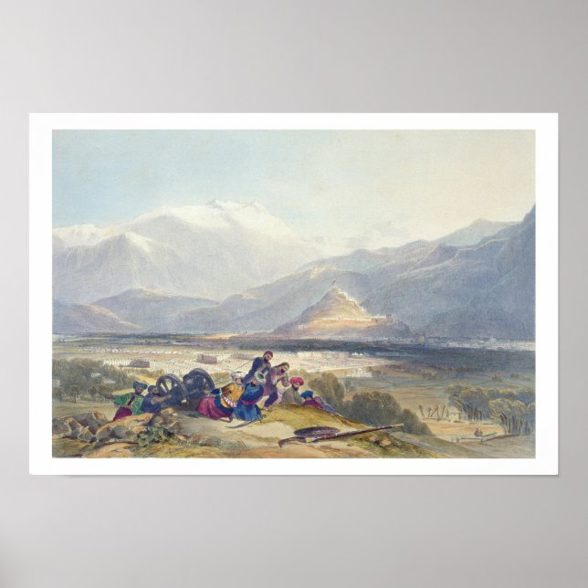 Póster Bala Hissar e Cidade de Cabul com a lata britânica (Frente)