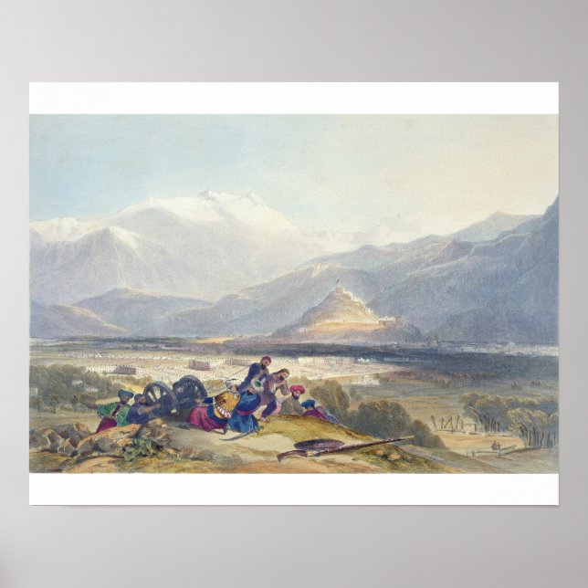 Póster Bala Hissar e Cidade de Cabul com a lata britânica (Frente)