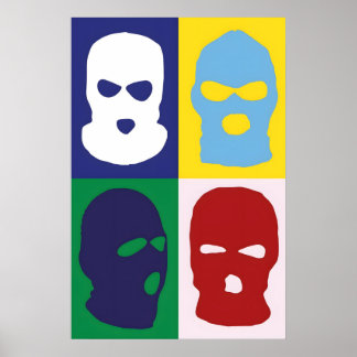 Poster Balaclava Japonês Abstrato Bauhaus Fórmula Moderno