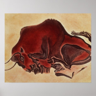 Póster Balance a pintura de um bisonte, Magdalenian