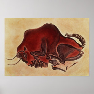 Póster Balance a pintura de um bisonte, Magdalenian