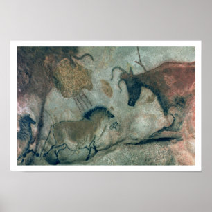 Póster Balance a pintura que mostra um cavalo e uma vaca,