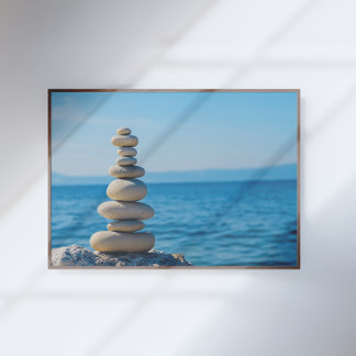 Poster Balance Stones Zen Minimalist Wall Art