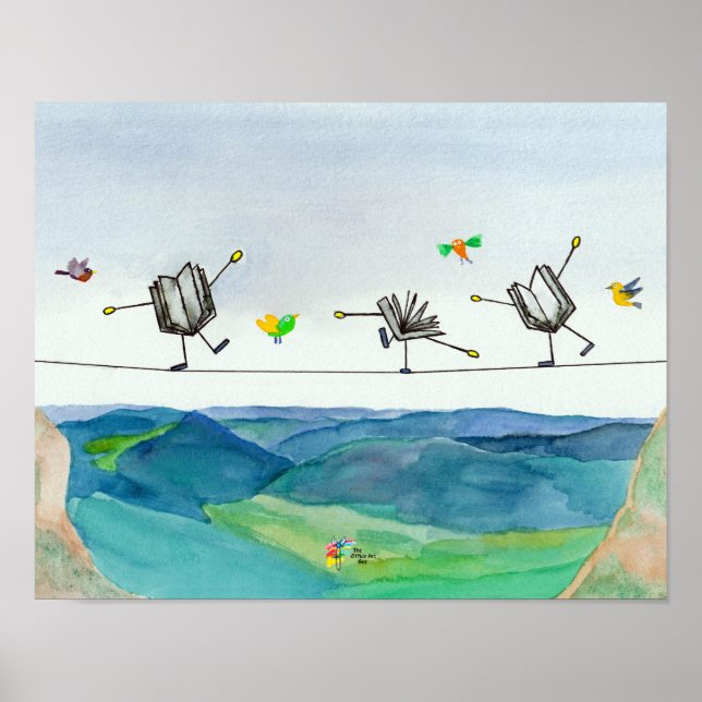 Poster Balanceamento de Livro de Tightrope, Poster-Art Co (Frente)