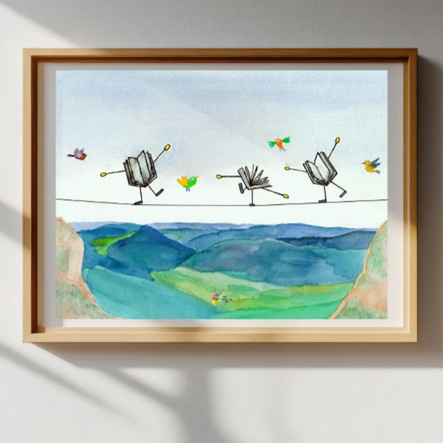 Poster Balanceamento de Livro de Tightrope, Poster-Art Co (Criador carregado)