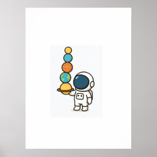 Poster Balanceamento do Universo - Muro do Astronauta Kaw