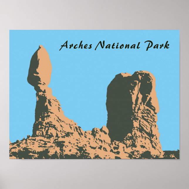 Poster Balanced Rock in Arches National Park - Utah, EUA (Frente)