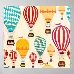 Poster Balão de ar: design de padrão brincalhão.