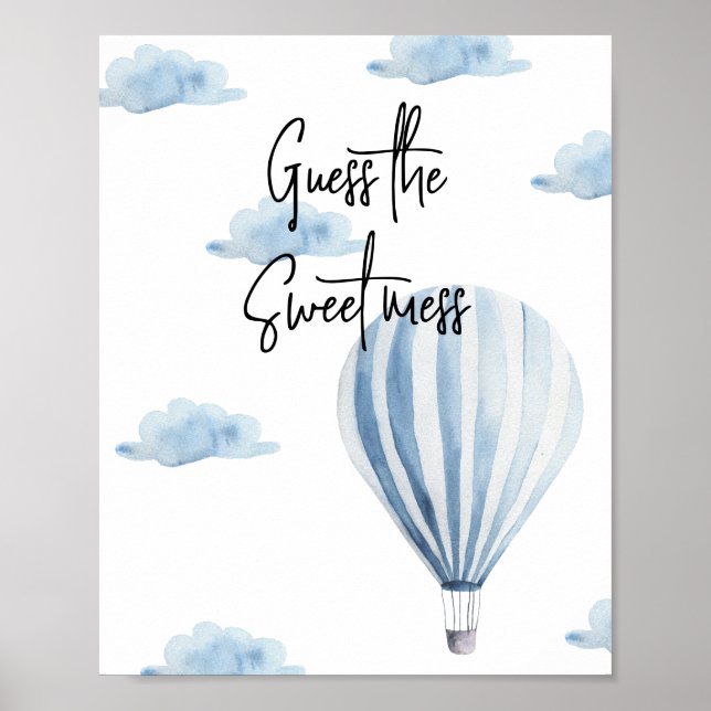 Poster Balão de ar quente - Adivinha a doce bagunça (Frente)