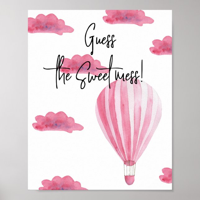 Poster Balão de ar quente - Adivinhe a bagunça doce (Frente)