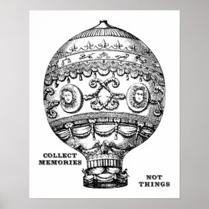 Póster Balão de ar quente do vintage