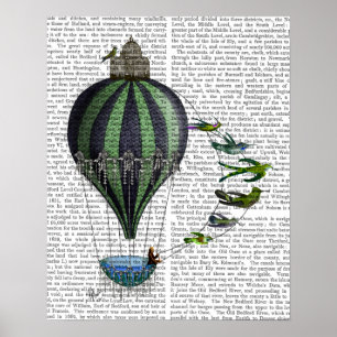 Póster Balão de ar quente e aves