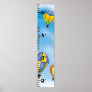 Poster Balão de ar quente Gráfico de crescimento limpo