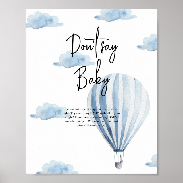 Poster Balão de ar quente - Não diga bebê (Frente)