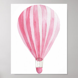 Poster Balão de ar quente rosa - aeróstato