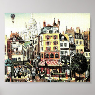 Póster Balão de ar quente sobre a antiguidade da cidade