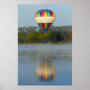 Póster Balão de ar quente sobre rio