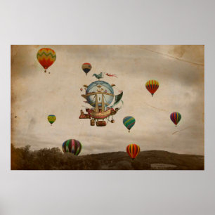 Póster Balão de ar quente, viagem de Minerve 1803 do La