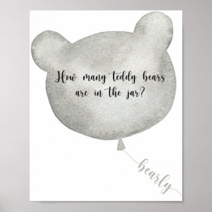Poster Balão de urso adivinhe quantos ursinhos de pelúcia