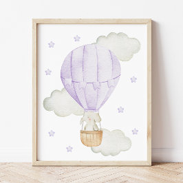Poster Balão Vermelho-Violeta, Animais, Elefante, Estrela