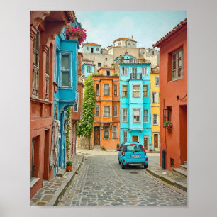 Poster Balat Istambul Turquia Watercolor