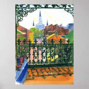 Poster Balcão velho Nova Orleães do bairro francês