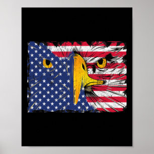 Poster Bald Eagle American Flag USA 4 De Julho
