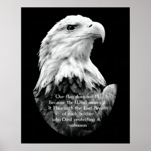 Póster Bald Eagle with Patriotic Quote
