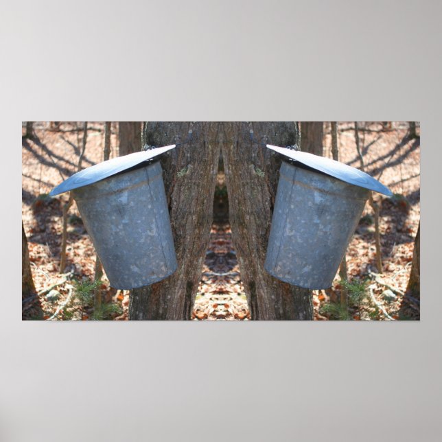 Poster Balde Da Xarope De Açúcar Na Árvore Abstrato (Frente)