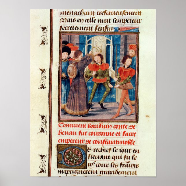 Poster Baldwin I Sexto Conde de Hainaut coroado (Frente)