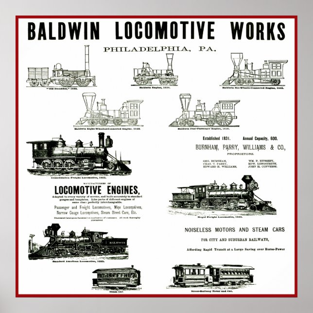Póster Baldwin Locomotive Works (Frente)