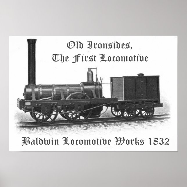 Póster Baldwin Locomotive Works, Old Ironsides 1832 (Frente)