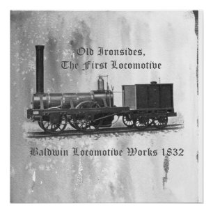 Póster Baldwin Locomotive Works, Old Ironsides 1832