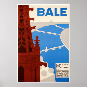 Póster Bâle, avril 1934 do au 17 do du 7 do suisse do