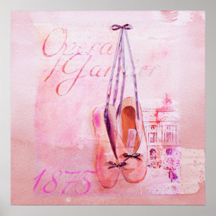 Póster Balé cor-de-rosa do dançarino da bailarina da