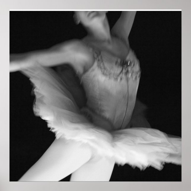 Póster Balé - Dança - Ballerina 9 - Preto e Branco (Frente)