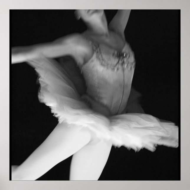 Póster Balé - Dança - Ballerina 9 - Preto e Branco (Frente)
