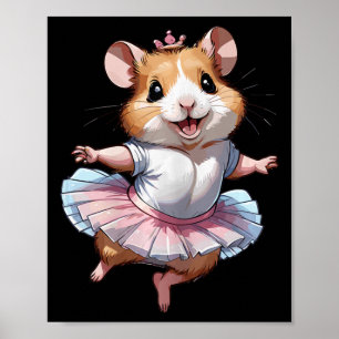 Poster Balé De Hamster Único E Moderno E Ballerina