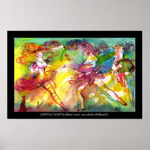 Póster BALÉ do CARNAVAL/mascarada Venetian, dança, mús
